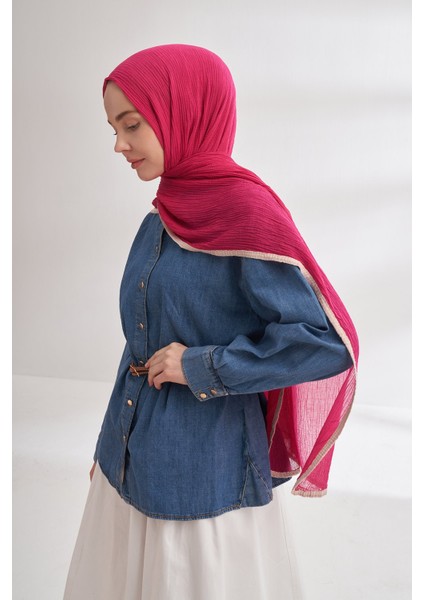 Biyeli Müslin Şal - Fuşya fiyatları