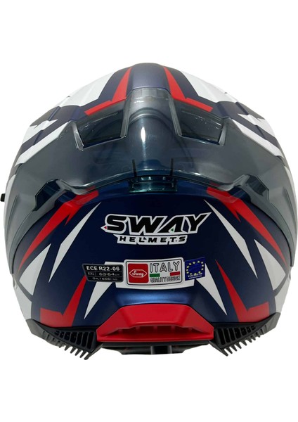 Sw 865 Atos Blue White Güneş Vizörlü Full Face Kask modelleri