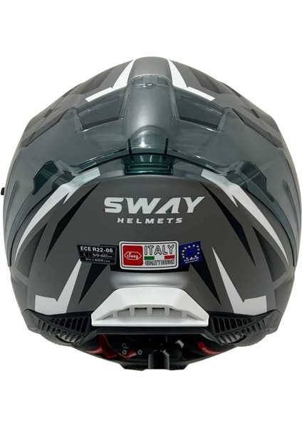 Sw 865 Atos Grey Black Güneş Vizörlü Full Face Kask