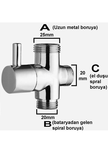Pirinç Yapıtaşı YT32 Kartepe Banyo Robot Duş Seti Yönlendirici Musluk 3/4x1/2x1/2 Krom Renk Tr Duş