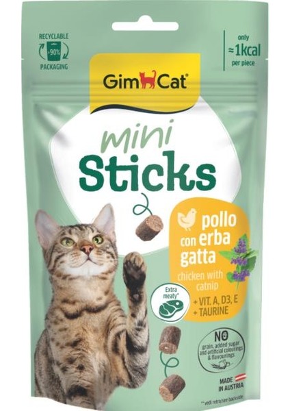 Mini Sticks Kedi Otlu&tavuklu Ödül Çubukları 50GR