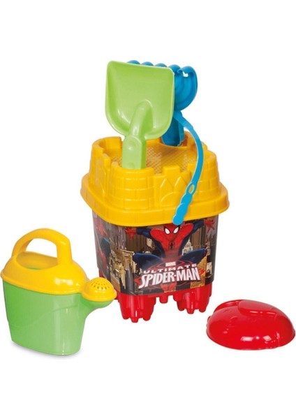 6 Parça Renkli Kale ve Süper Kahraman Temalı Plaj Kum Kovası Seti