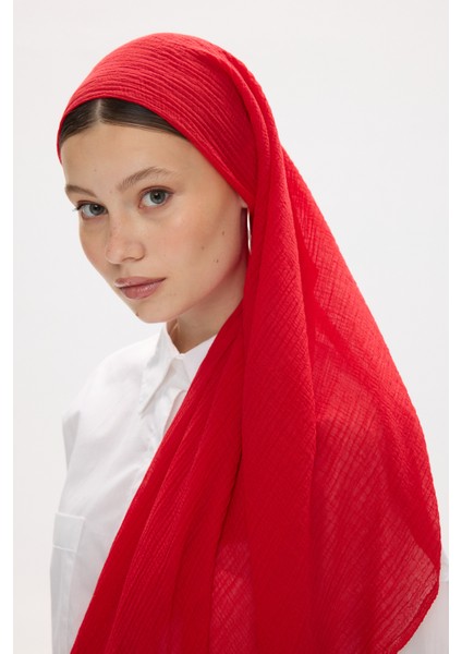 Pamuklu Müslin Şal - Kırmızı fiyatları