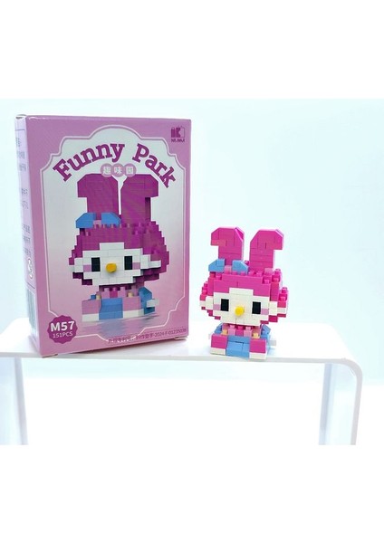 My Melody Mini Blok Yapı Oyuncağı - 151 Parça 3D Puzzle Figür Seti