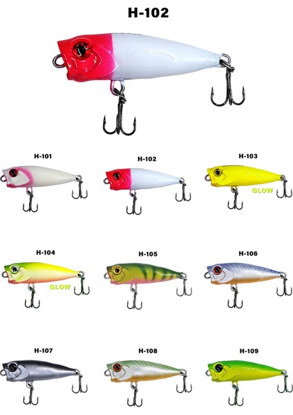 Hergele Popper 3,3 gr 40 mm Lrf Su Üstü Maket Sahte Balık Rapala Yem