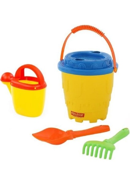 Bahçe ve Plaj Için Çok Amaçlı Set, Kova, Kürek, Tırmık, Elek ve Sulama Kabı