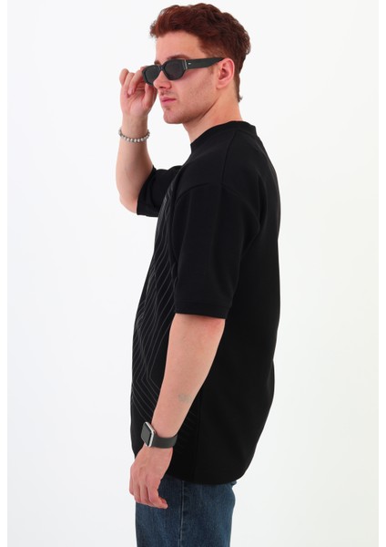 Siyah Çizgili Mevsimlik Unisex T-Shirt fırsatları