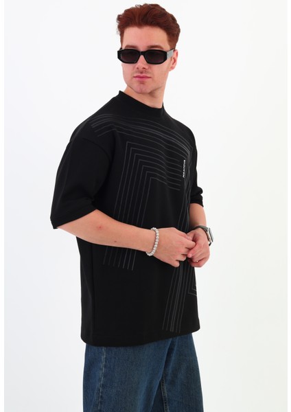 Siyah Çizgili Mevsimlik Unisex T-Shirt indirimleri