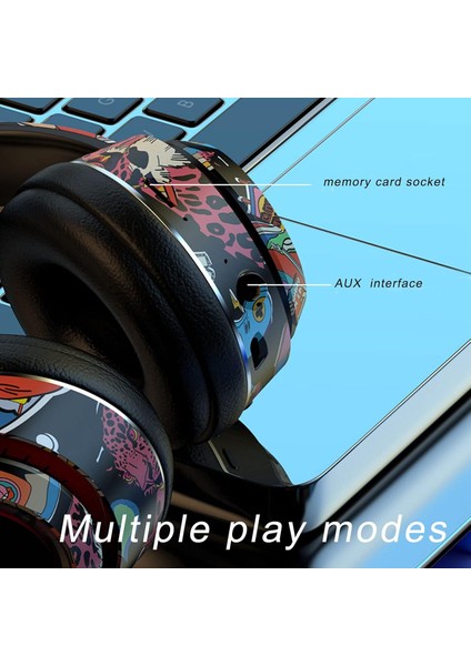 Kablosuz Bluetooth Kulaklık | Katlanabilir Tasarım | Mikrofonlu | Oyun Kulaklığı | 40 mm Sürücü