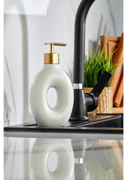 Lüx Porselen Banyo ve Mutfak Sıvı Sabunluk Deterjanlık