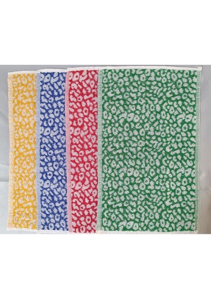 4 4'lü Mutfak Havlusu / El Yüz Havlusu 30*50 cm Jakarlı Desenli Makinada Yıkanabilir 30 x 50 Ahme T
