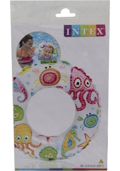Renkli Simit Şişme Yüzme Simidi 51 Cm, Yaz ve Plaj Eğlencesi Için Ideal