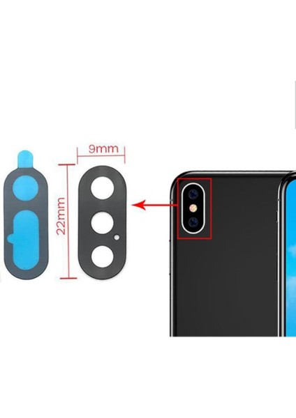 iPhone x Uyumlu Kamera Lensi Kamera Camı