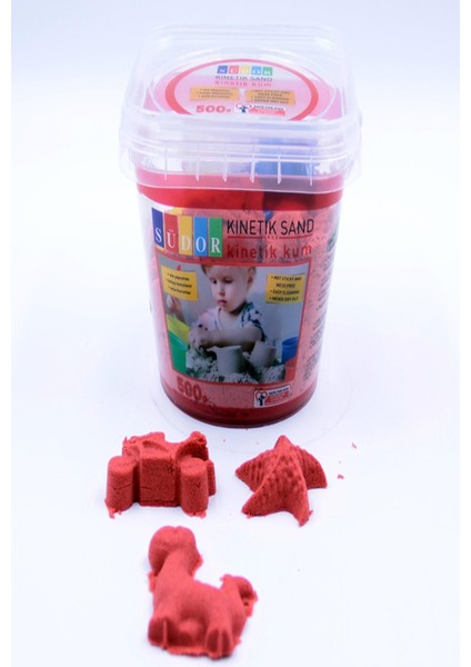 Kinetik Kum Kovalı 500G Kırmızı, Eğlenceli ve Renkli Oyun Seti