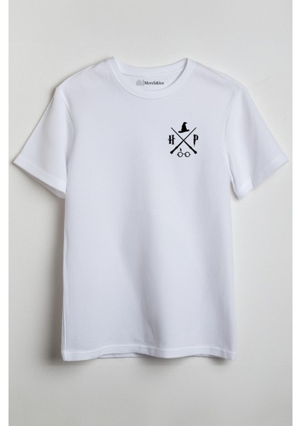 Harry Potter 4lü Önü Baskılı Unisex Tişört Beyaz