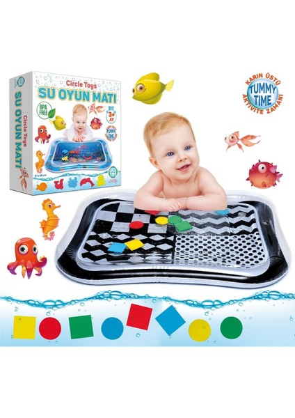 Renkli Bebek Su Matı Tummy Time Aktivite Oyuncağı ve Su Havuzu