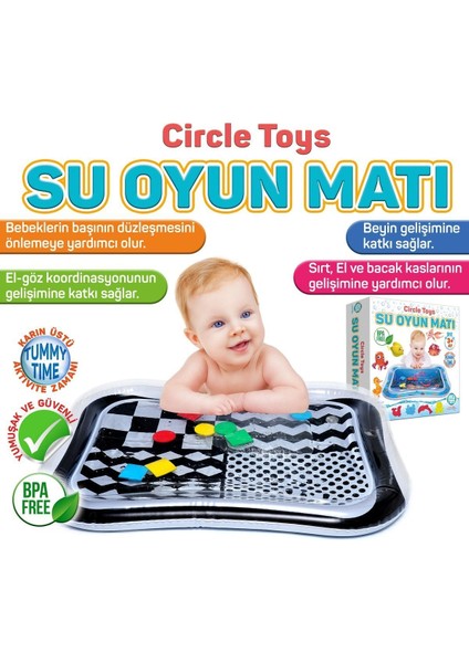 Renkli Bebek Su Matı Tummy Time Aktivite Oyuncağı ve Su Havuzu fırsatları