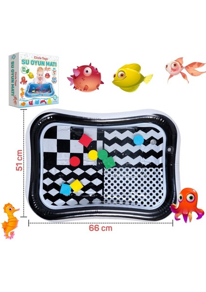 Renkli Bebek Su Matı Tummy Time Aktivite Oyuncağı ve Su Havuzu