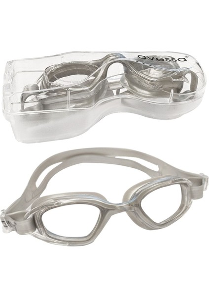 8+ Yaş Çok Renkli Yüzücü Gözlüğü Gri, Konforlu ve Şık Tasarım