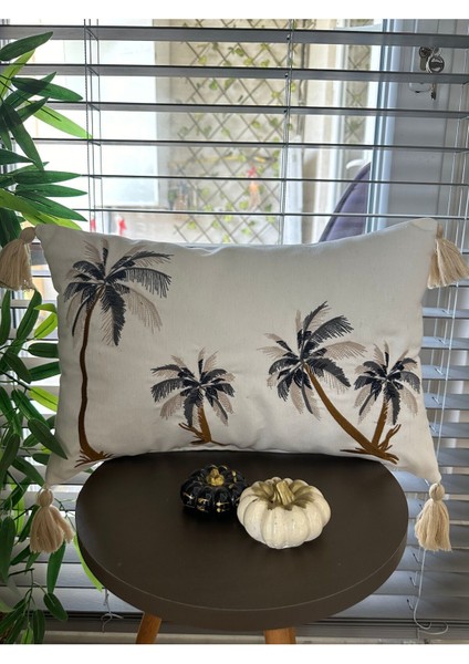 Nakışlı Kırlent Kılıfı Ekru Gri Kahve, Şık ve Rahat Dekorasyon Ürünü modelleri