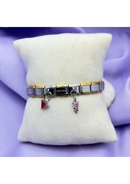 Çelik Italyan Charm Bileklik