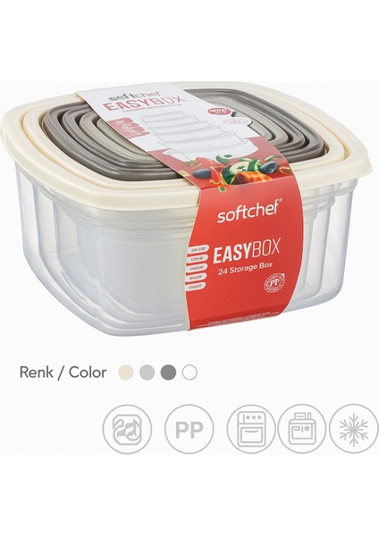 6 Adet Saklama Kabı - Iç Içe Geçen - Ekstra Kaliteli - Derin Dondurucu Uyumlu modelleri