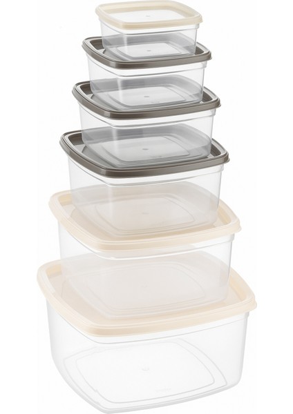 6 Adet Saklama Kabı - Iç Içe Geçen - Ekstra Kaliteli - Derin Dondurucu Uyumlu fırsatları