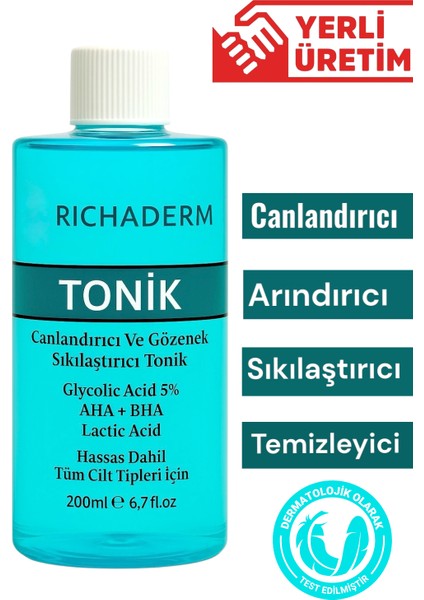 Gözenek Arındırıcı ve Canlandırıcı Tonik – Yağ Dengeleyici, Ne ml endirici, 200 ml