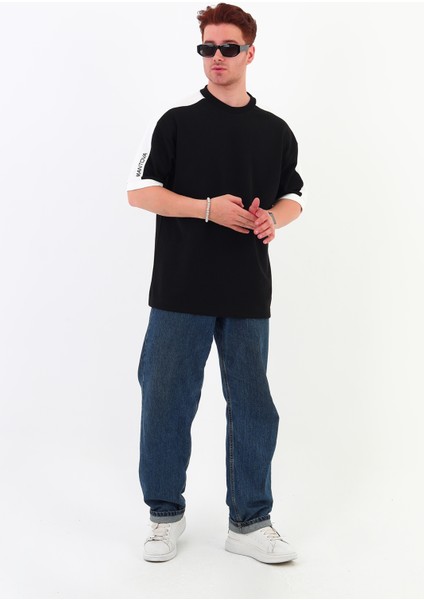 Omuz Şeritli Oversize Erkek T-Shirt