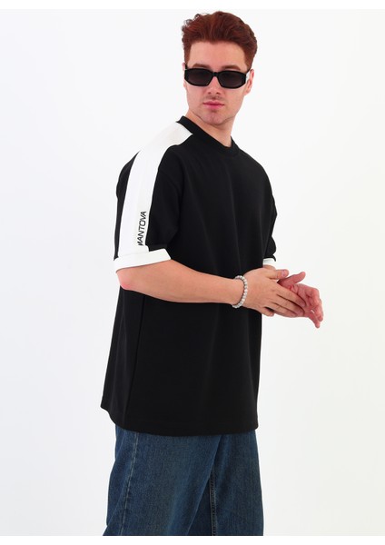 Omuz Şeritli Oversize Erkek T-Shirt