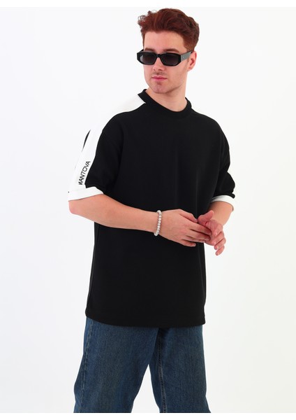 Omuz Şeritli Oversize Erkek T-Shirt