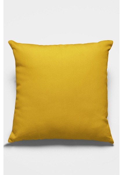 Sade Hardal Kırlent Kılıfı 43X43CM, Tay Tüyü Döşemelik Kumaş, Tek Renk, Şık Tasarım