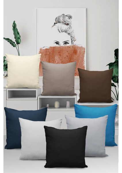 Sade Hardal Kırlent Kılıfı 43X43CM, Tay Tüyü Döşemelik Kumaş, Tek Renk, Şık Tasarım indirimleri