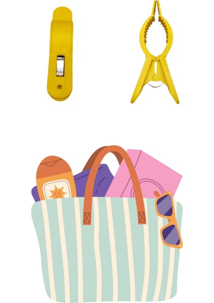 4'lü Büyük Boy Plaj Havlu Mandalı, Çok Amaçlı Sabitleyici, Renkli, Dayanıklı modelleri