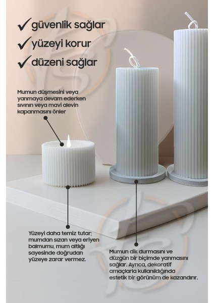 5'li Dekoratif Beton Mum Altlığı fiyatları