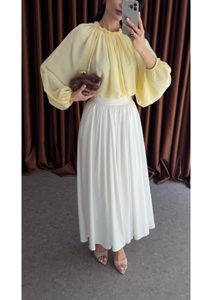 Premium Maxi Beyaz Etek modelleri