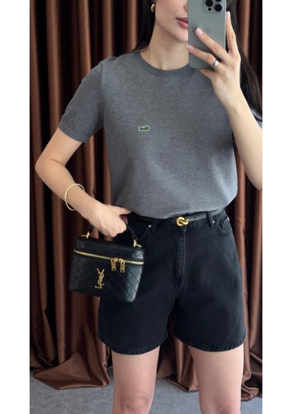 Şehir Boy Antrasit Denim Şort modelleri