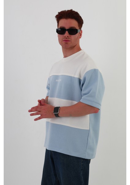 Skyline Oversize Erkek T-Shirt Siyah-Beyaz