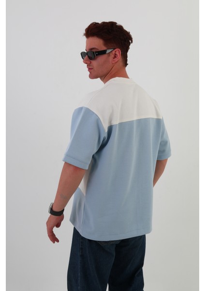 Skyline Oversize Erkek T-Shirt Siyah-Beyaz indirimleri