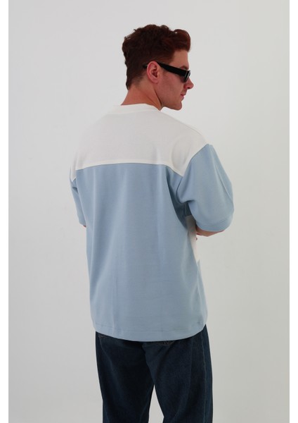 Skyline Oversize Erkek T-Shirt Siyah-Beyaz