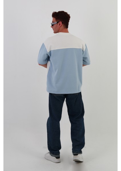 Skyline Oversize Erkek T-Shirt Siyah-Beyaz