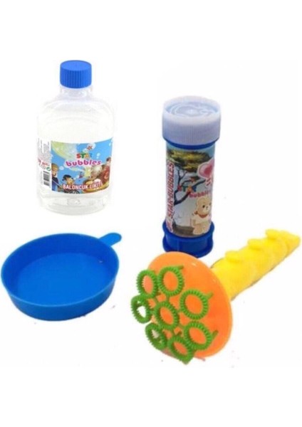 Üflemeli Köpük Seti ve 500 ml Baloncuk Sıvısı, Eğlence Dolu 2'li Paket