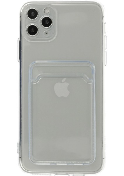 Iphone 11 Pro Max Kılıf Kart Şeffaf Silikon - Şeffaf Drstr