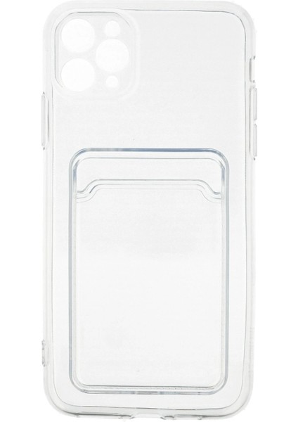 Iphone 11 Pro Max Kılıf Kart Şeffaf Silikon - Şeffaf Drstr