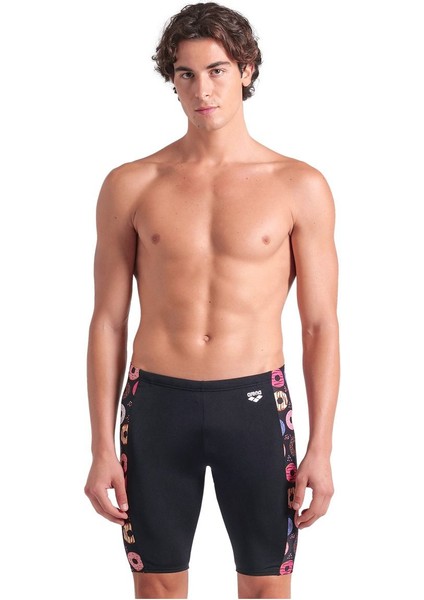 Dokuma Donuts Swim Jammer Erkek Siyah Yüzücü Mayosu 009475590 Sportswear Sportive Düz Evet Uzun Siy