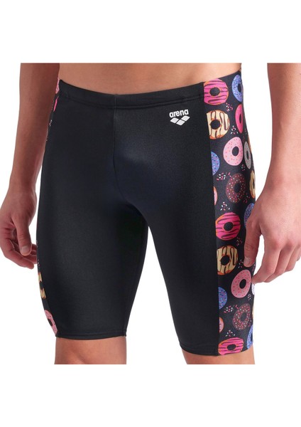 Dokuma Donuts Swim Jammer Erkek Siyah Yüzücü Mayosu 009475590 Sportswear Sportive Düz Evet Uzun Siy fırsatları