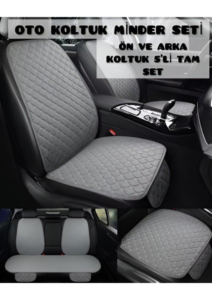 Cadillac Tay Tüyü Oto Koltuk Minder Seti - Koltuk Koruma Kılıfı (Ön-Arka Tam Set 5'li)