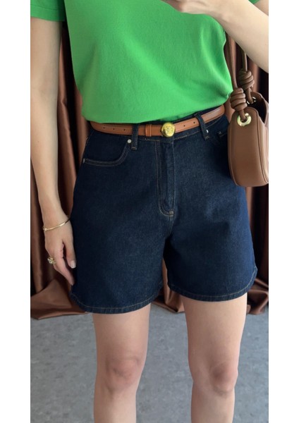 Şehir Boy Lacivert Denim Şort indirimleri