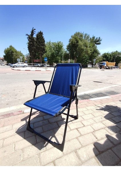 Tekli Lüx Lüx Plaj Kamp Piknik Sandalyesi Çok Sağlam Metal Tr Mavi Katlanabilir