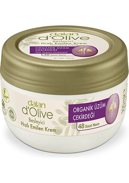 D'olive Organik Üzüm Çekirdeği Kavanoz Krem - Organik Üzüm Çekirdeği Kavanoz - 300 ml